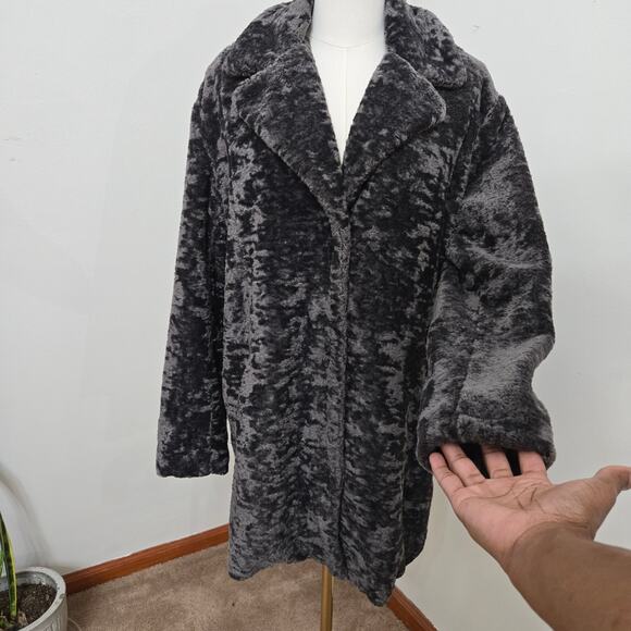 NWOT Rosemunde Madrid Faux Fur Coat Large ( EU 40) Gray Super Soft Cozy Warm - Picture 3 of 12